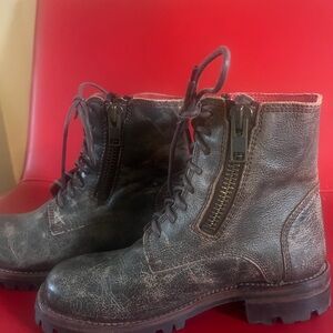 Bed Stu Distressed Brown Lace Up Boots